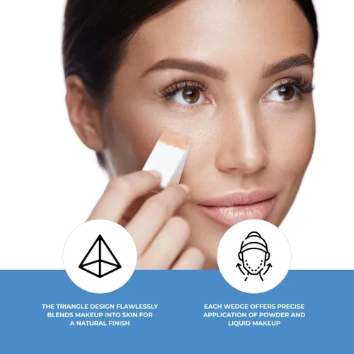 Miniatura 5 de ForPro Professional Collection Beauty Wedges, esponjas de espuma sin látex, licuadoras de maquillaje para maquillaje en polvo y líquido, 100