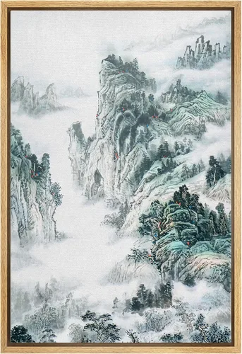 Miniatura 9 de NWT Impresión en lienzo enmarcado para pared, acuarela, grullas, pájaros volando, naturaleza salvaje, ilustraciones de arte moderno decorativo
