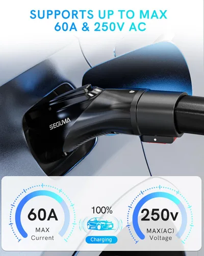 Miniatura 3 de Adaptador de carga EV para Tesla a J1772, hasta 60 amperios con bloqueo de seguridad, IP65, adaptador portátil J1772 Tesla, compatible con cargador