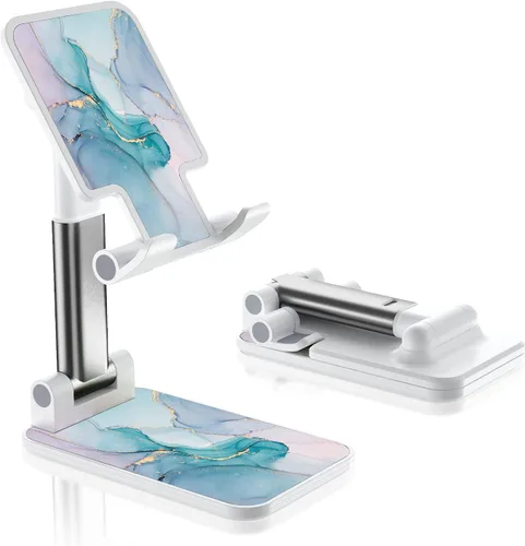 Miniatura 21 de Soporte de teléfono plegable para escritorio - Soporte de teléfono celular de ángulo ajustable - Adecuado para iPhone, Samsung - Flor negra
