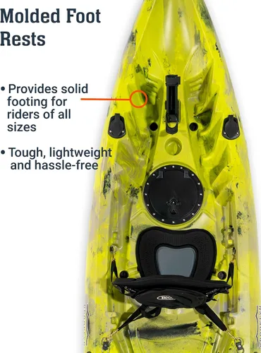 Miniatura 5 de Kayak BKC UH-TK219 12 pies tándem para sentarse en la parte superior, 2 o 3 personas con 2 remos y asientos y 5 soportes para caña de pescar