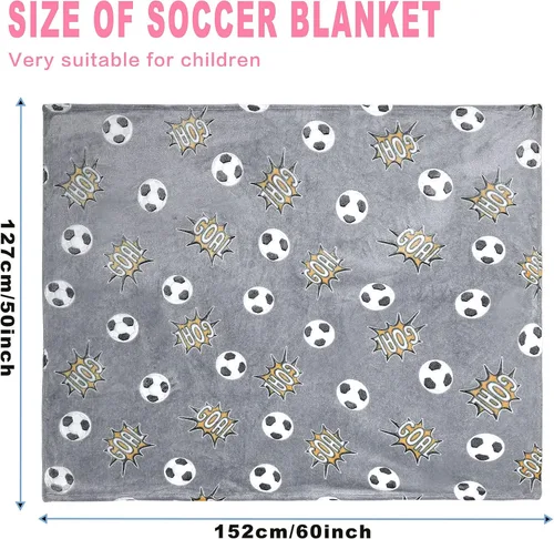 Miniatura 4 de Manta de fútbol que brilla en la oscuridad para niños y niñas, divertida manta de franela de felpa suave y esponjosa, para dormir, Navidad, Acción