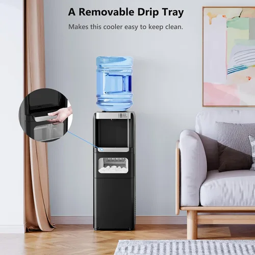 Miniatura 6 de Dispensador de agua Electactic con función de máquina de hielo, enfriador de agua caliente y fría para carga superior para botella de 5 galones