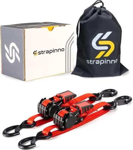 Miniatura 8 de Strapinno Correas de carraca retráctiles - 1 pulgada x 2.5 pies de alta resistencia ajustables para popa de barco, 2 piezas, resistencia a rotura