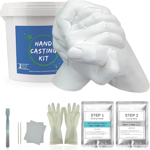 Kit de fundición a mano familiar para parejas y kit de moldeo manual para parejas para actividades navideñas, kits de moldes de mano para adultos,