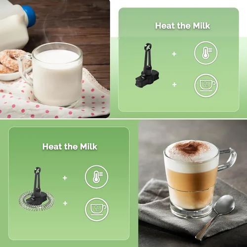 Miniatura 6 de Maestri House Espumador de leche, temperatura variable y grosor de espuma DualFro 400 espumador de leche y vaporizador, 14.1 onzas/13.5 fl oz