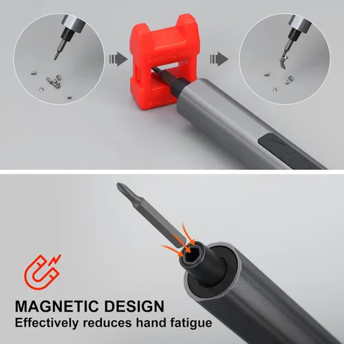 Miniatura 4 de SHARDEN Mini destornillador eléctrico, kit de destornillador eléctrico pequeño 29 en 1 con 24 puntas magnéticas, herramienta de reparación