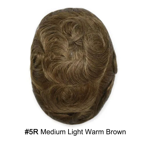 Miniatura 72 de Toupee Hair Piece For Men 100% Real Human Hair System Natural Looking Hairpieces For Men Hair Units Protesis Capilar Para Hombre 8''X10'' #610#6