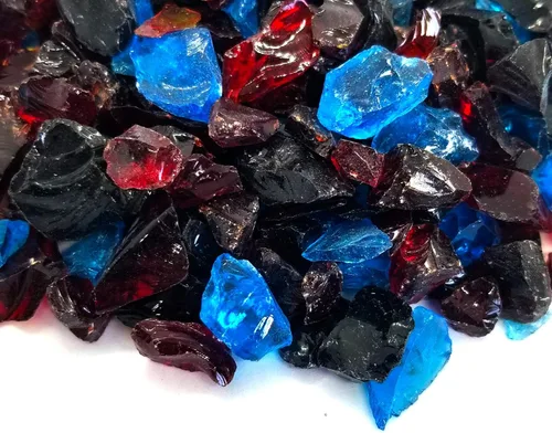 Miniatura 21 de (5 libras de mezcla de cobalto y azul de primera calidad, para interiores y exteriores, vidrio de fuego triturado para interiores y exteriores
