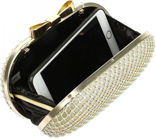 Miniatura 3 de Bolso cruzado con asa superior para mujer, bolso de noche con cuentas brillantes, bolso de mano para fiesta, graduación, boda, cóctel