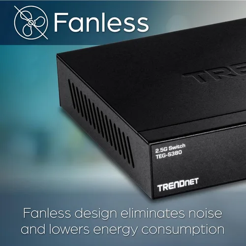 Miniatura 8 de TRENDnet Interruptor para juegos multiGigabit de 8 puertos y 2.5 Gb, TEG-S380, 8 puertos 2.5GBASE-T, capacidad de conmutación de 25 Gbps, divisor