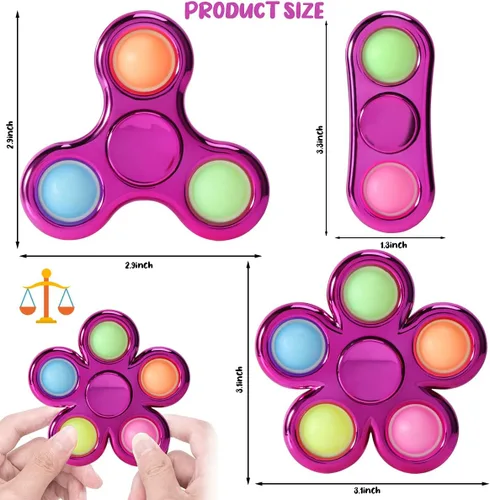 Miniatura 3 de Paquete de 3 juguetes giratorios para aliviar la ansiedad, ideales para aliviar la ansiedad, bolsas de regalos, regalos de Navidad, regalos
