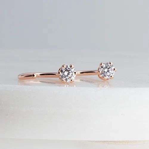Miniatura 34 de Half Huggie Birthstone Gold Hoop Earrings for Women Tiny Cartilage Stud Piercing Earring Hypoallergenic Earring Screw Back Dainty Hug