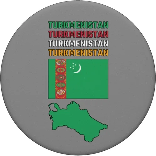 Miniatura 3 de Turkmenistan map with Turkmen flag in colors of the flag PopSockets Standard PopGrip