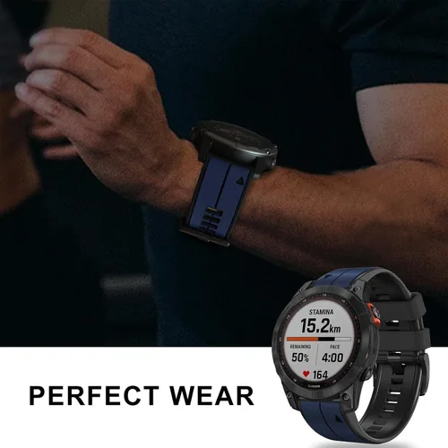 Miniatura 7 de Abanen Correa de reloj de silicona de ajuste rápido de 0.866 in para Garmin Insintct 3 de 1.772 in, Fenix 8 de 1.850 in, epix Pro de 1.850 in