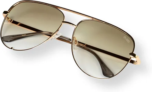 Miniatura 3 de EVEE Gafas de sol de aviador de metal a la moda con lentes de espejo reflectantes planos de gran tamaño (GEMINI)