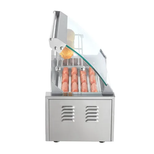 Miniatura 11 de VEVOR Parrilla giratoria para perritos calientes con 5 rodillos y capacidad para 12 perritos calientes, máquina de cocción de salchichas de 750W