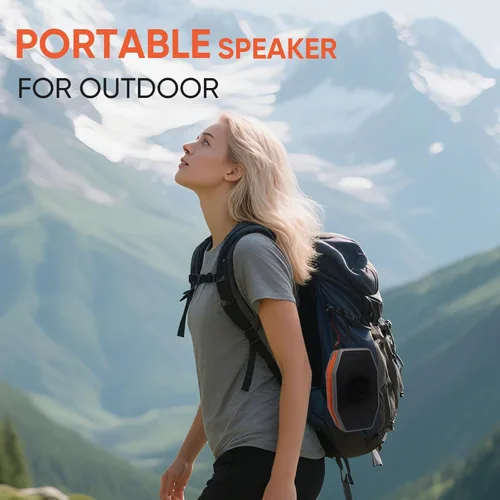 Miniatura 2 de Altavoz Bluetooth portátil, voces claras de volumen fuerte, emparejamiento TWS, Bluetooth 5.3, TF/USB, control de botón fácil, altavoz compacto