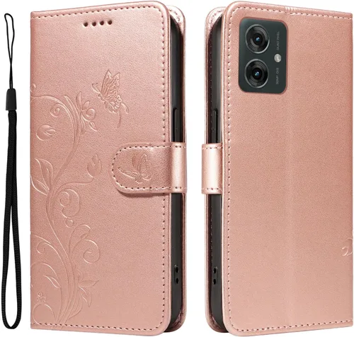 Miniatura 119 de Funda para Motorola Moto E22/E22i, piel sintética, con tarjetero y correa para la muñeca, a prueba de golpes, funda magnética para Motorola Moto Rojo