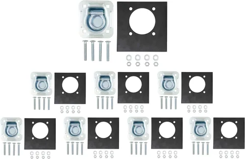 Miniatura 11 de Mytee Products Placa empotrable con anillo en D de 4 unidades, capacidad de 6000 libras, amarre para remolques cerrados, camionetas
