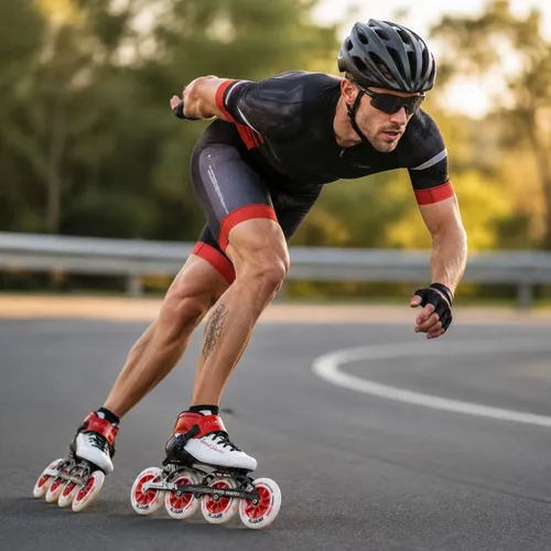 Miniatura 5 de Patines de velocidad en línea para adultos para hombres y mujeres, patines profesionales de fitness y carreras para adultos, patinaje de alto Rojo