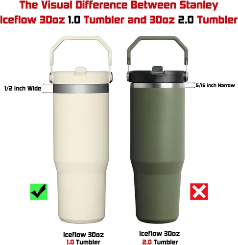 Miniatura 4 de ALINK Pajitas de repuesto para vaso Stanley IceFlow de 30 onzas, paquete de 6 popotes reutilizables de plástico negro compatibles con vaso IceFlow