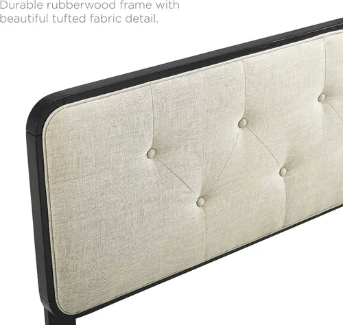 Miniatura 8 de Modway MOD-6643-BLK-BEI Bridgette - Cama de plataforma de madera con marco angular, color negro y beige
