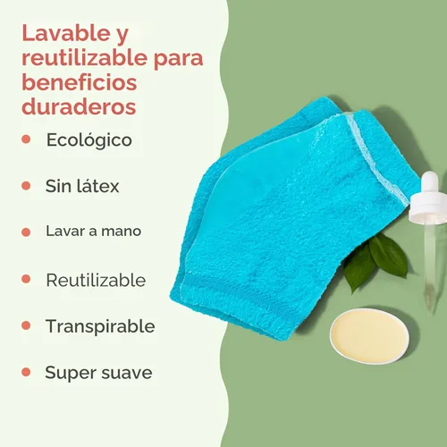 Miniatura 6 de ZenToes Calcetines de talón hidratante, 2 pares de calcetines de spa con forro de gel para curar y tratar talones secos y agrietados mientras Azul