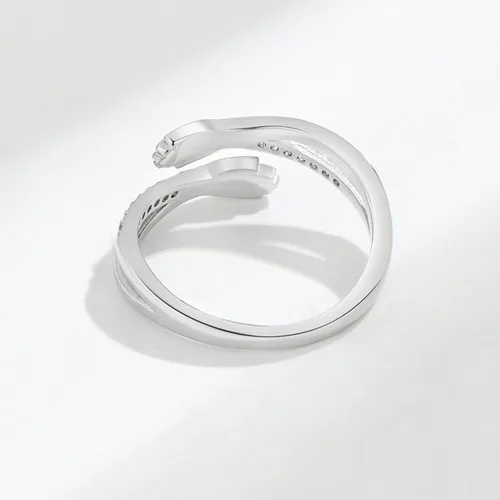 Miniatura 29 de Anillo de plata de ley 925, minimalista, ajustable, hecho a mano, para mujeres y niñas