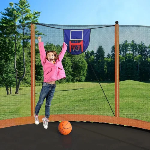 Miniatura 7 de 1500 libras 10 12 14 15 16 pies para adultos y niños con rociador, luces, aro de baloncesto, bolas de agua, 16 calcetines, trampolín recreativo