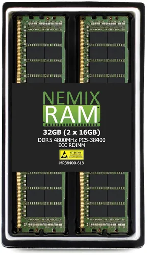 Miniatura 12 de NEMIX RAM Kit de memoria de servidor registrado DDR5 4800MHZ PC5-38400 1Rx4 1.1V CL40 288-PIN ECC RDIMM compatible con ASUS 2U4N Servidor