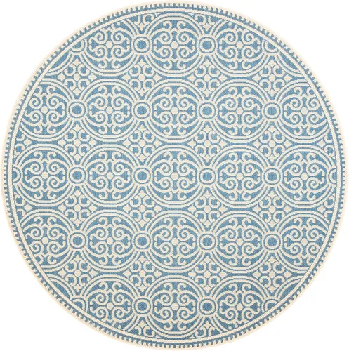 Miniatura 3 de SAFAVIEH Beach House Collection - Alfombra redonda, de 4 pies, color crema y azul, no desprende pelusa y de fácil cuidado, para interiores