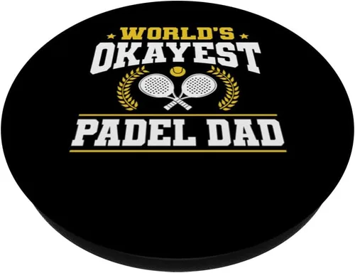 Miniatura 2 de Worlds Okayest Padel Dad Fathers Day Racquet Paddle PopSockets Adhesive PopGrip