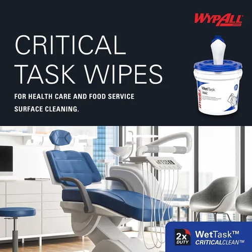 Miniatura 7 de WypAll Toallitas húmedas CriticalClean para blanqueador, desinfectantes y desinfectantes (06471), tirador central, blanco, solo recarga