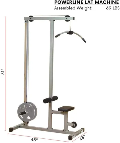 Miniatura 2 de Powerline by Body-Solid LAT - Máquina desplegable para gimnasio en casa con poleas altas y bajas, construcción de acero de calibre pesado, incluye