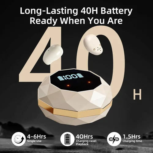 Miniatura 7 de Sleep Earbuds for Side Sleepers,Mini Invisible Wireless Earbuds for Small Ear Canals,Bluetooth 5.4,40H Battery, Noise Blocking,Waterproof,LED Power