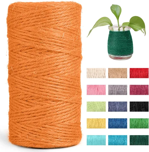 Miniatura 8 de JeogYong Cuerda de yute de 0.079 pulgadas, 328 pies de grosor, cuerda de yute natural de 3 capas para manualidades, envoltura de regalos, embalaje