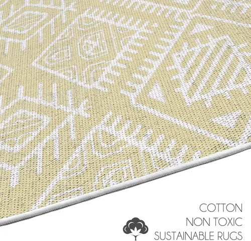 Miniatura 5 de SUSSEXHOME Monument Collection - Alfombra de pelo bajo resistente de 2 x 3 pies, alfombra ultrafina y antideslizante, alfombra de interior de Crema