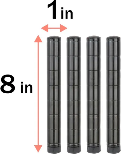 Postes de estantería de alambre epoxi negro de 8 pulgadas de alto | Paquete de 4 postes | NSF Commercial Heavy Duty |