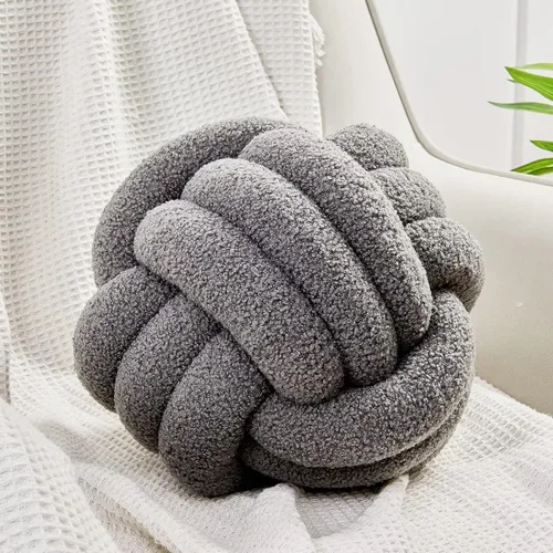 Miniatura 13 de Uvvyui Bola de Almohada con Nudo, Almohadas Decorativas Suaves para el Hogar, Almohada Redonda de Tiro, Almohada de Felpa Anudada Hecha a Mano