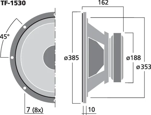 Miniatura 3 de Celestion TF 1530 Altavoz de marco crudo de 400 vatios 8 ohmios, 15 pulgadas