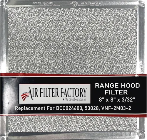 Air Filter Factory Filtro de grasa de ventilación de campana de estufa de 8 x 8 pulgadas BCC024600, 53028, VNF-2M03-2 de repuesto para ventilador de
