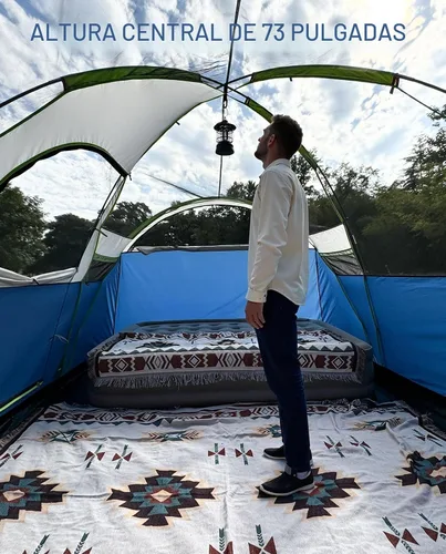 Miniatura 5 de LOYEAHCAMP Tienda de campaña de 8 personas con cúpula extendida más grande con 3 habitaciones, tienda de campaña familiar impermeable
