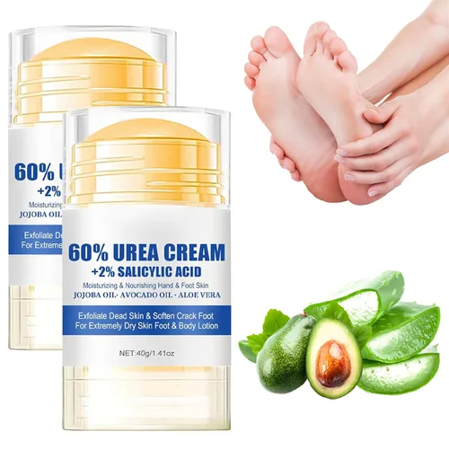 Miniatura 8 de Crema hidratante y antigrietas para pies, 60% urea, hidratante y alivia las grietas y la sequedad, crema para pies para manos y talones, reparación