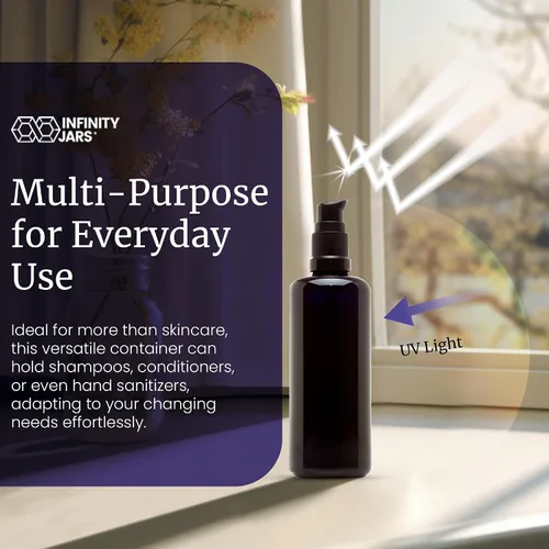 Miniatura 2 de Infinity Jars Botella con bomba de empuje de vidrio ultravioleta negro de 0.2 fl oz (0.17 fl oz)