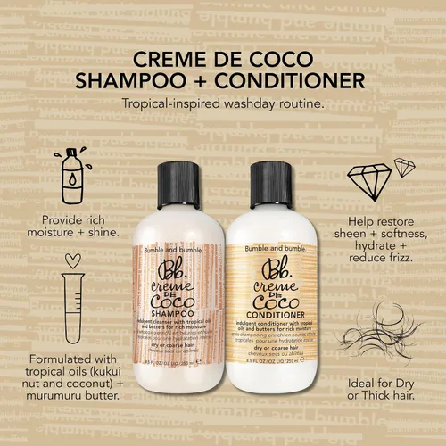 Miniatura 3 de Bumble and bumble. Creme De Coco Shampoo Provides Rich Moisture and Shine Reduces Frizz With Coconut Kukui Nut Murumuru Butter For Dry