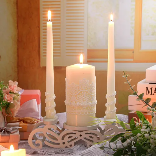 Miniatura 2 de Irenare Unity Velas con soporte para ceremonia de boda, accesorios de decoración de boda, portavelas de cristal, vela para eventos formales, iglesia