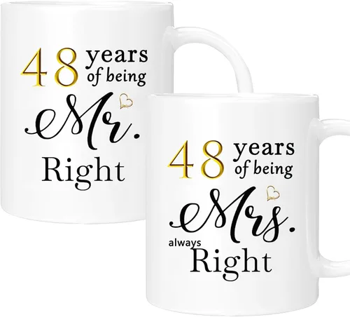 Miniatura 37 de Juego de 2 Tazas de Café del 11º Aniversario, Regalos de Boda del 11º Año Decoraciones de Aniversario para Parejas Padres Hombres Mujeres Marido