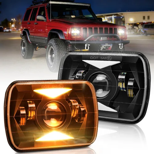 Miniatura 10 de Faros delanteros LED de 4 x 6 pulgadas con haz alto y bajo 4 piezas, faros rectangulares H6545 H4668 H4656 H4651 H4652 H4666 H4642 para Ford GMC