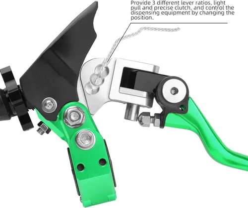 Miniatura 3 de 7/8" 22mm Manillar universal de aluminio para motocicleta, 360°, aleación plegable, manillar de embrague para motocicleta, bicicleta de calle, Verde